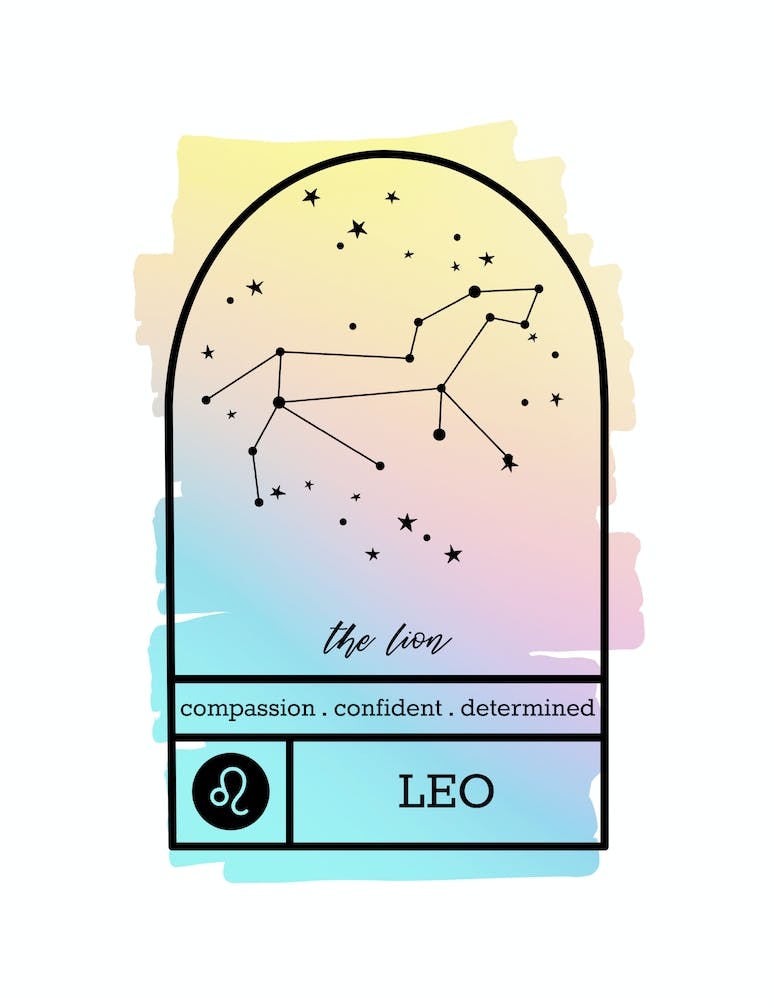 Leo Zodiac Sign| Rainbow Gradient
