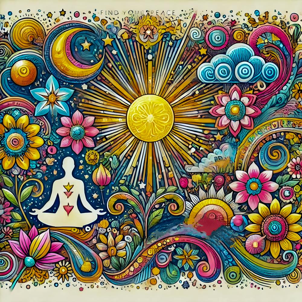 Vivid and Detailed Well-Being Illustration – Joyful Art for Mindfulness and Motivation