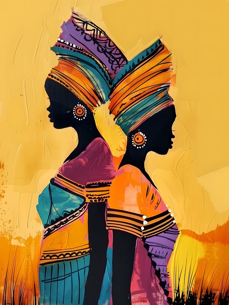 Two African Women Canvas Print