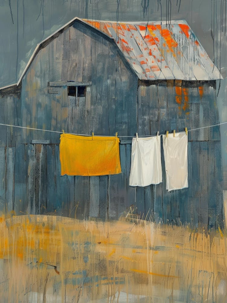 Barn With Clothesline