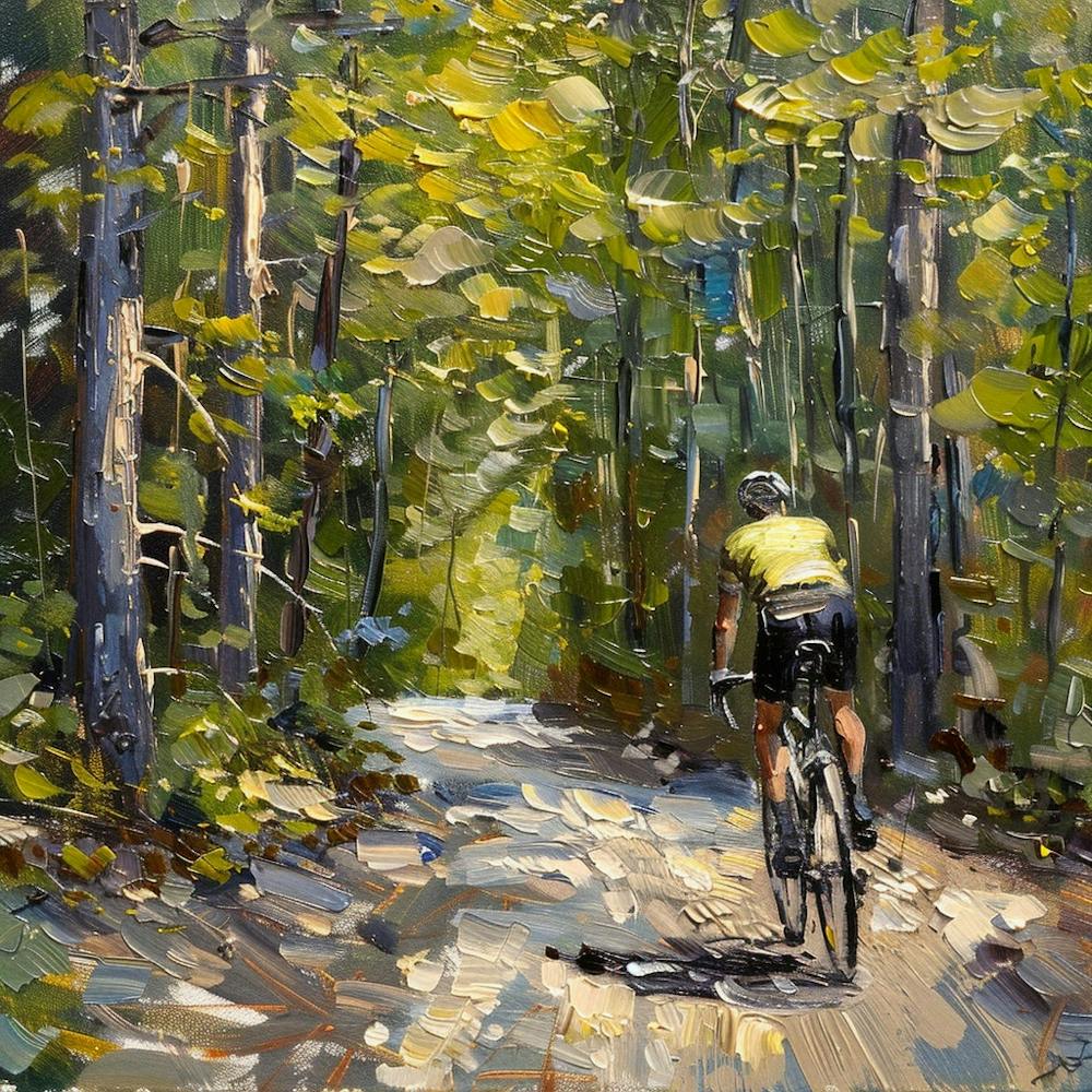 Cyclist In The Woods