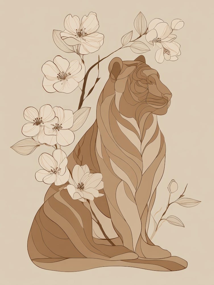 Tiger With Flowers 10