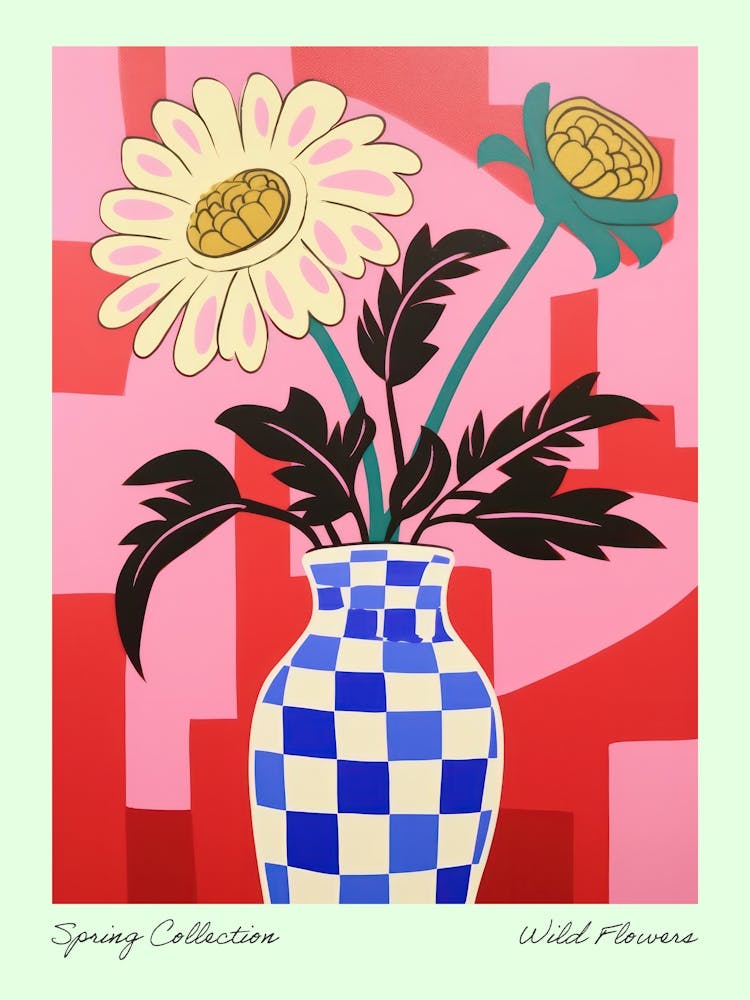 Spring Collection Wild Flowers Blue Tones In Vase 1