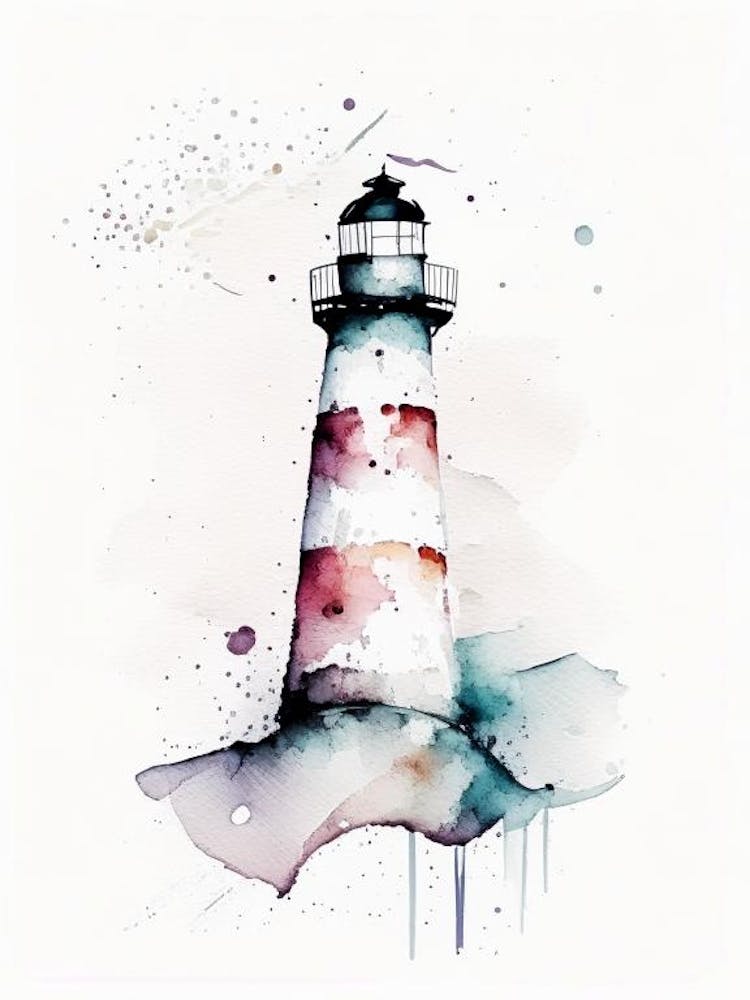 Lighthouse Symbol Minimal Watercolour