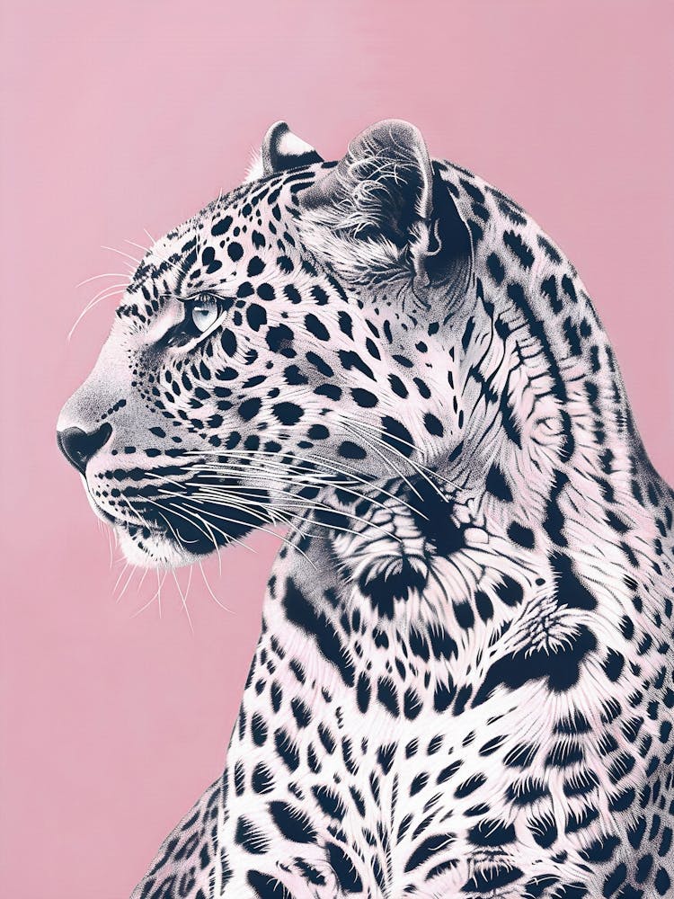 Leopard, Pink Pastel Colors, Preppy Aesthetic, Jaguar, Cheetah, Trendy, Animal, Wild Cat