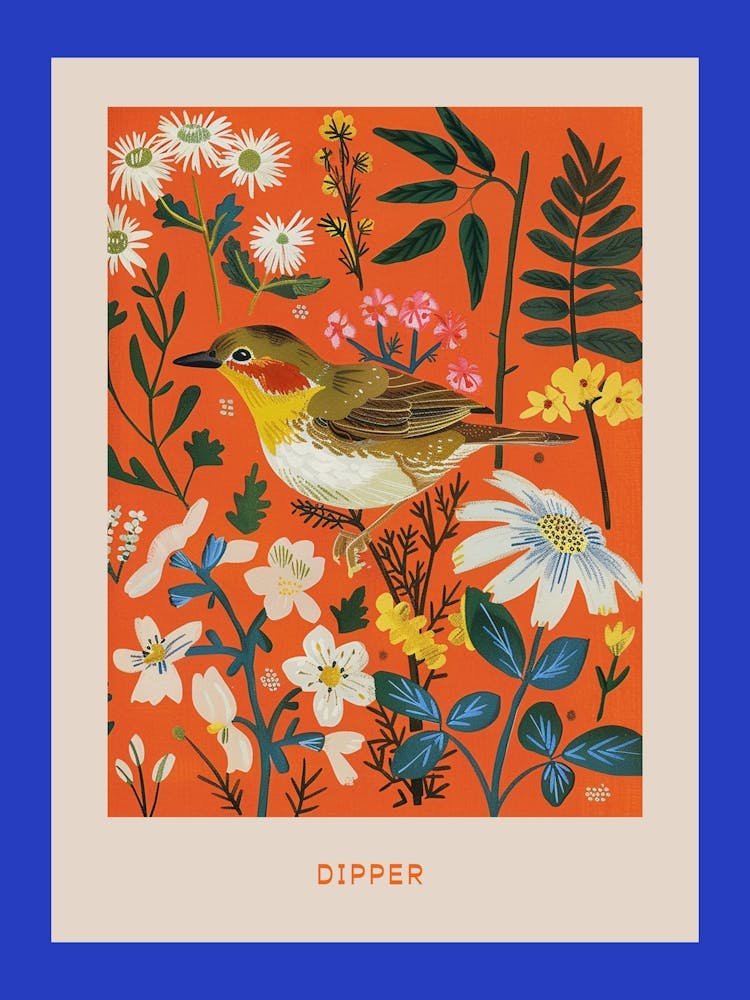 Spring Birds Poster Dipper 3