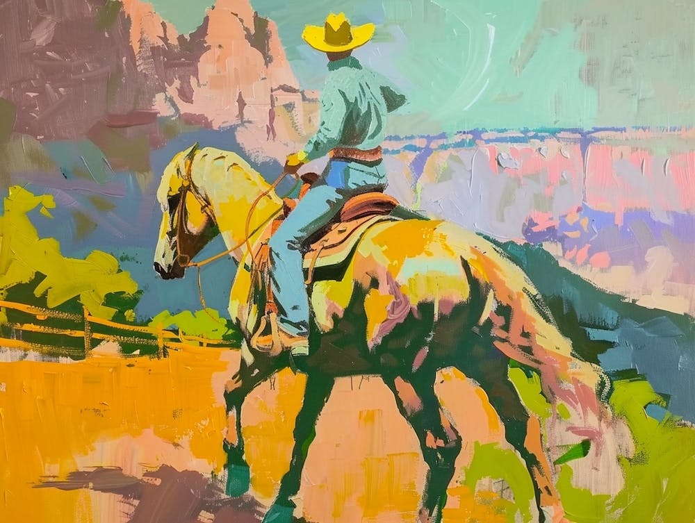 Neon Cowboy In Zion National Park Utah 2 Painting