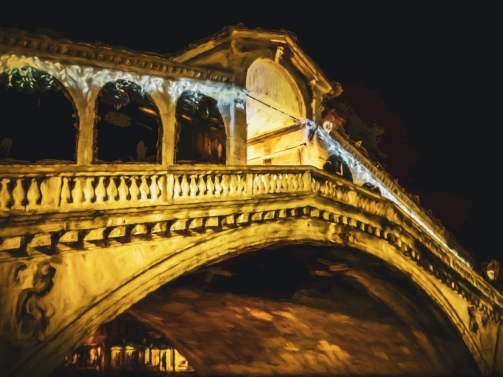 The Rialto Bridge At Night
