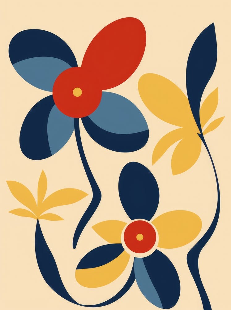 Peinture de Fleurs Abstraite 1