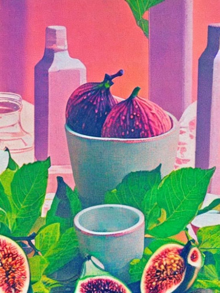 Fig 1 Risograph Retro Poster Fruit