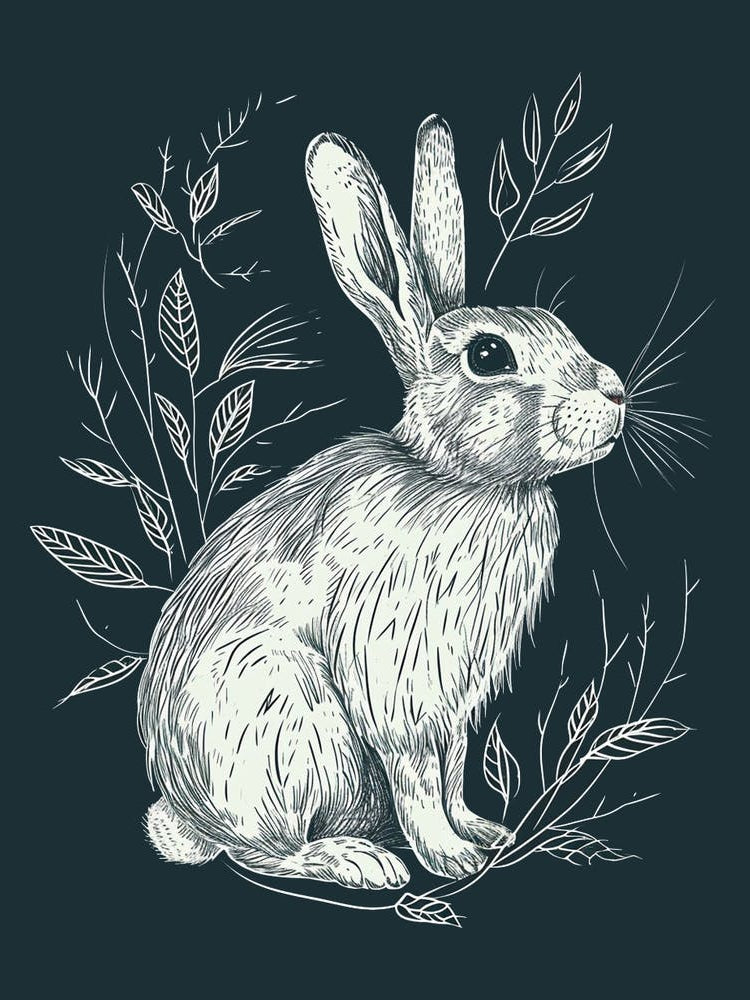 Havana Rabbit Minimalist Illustration 2