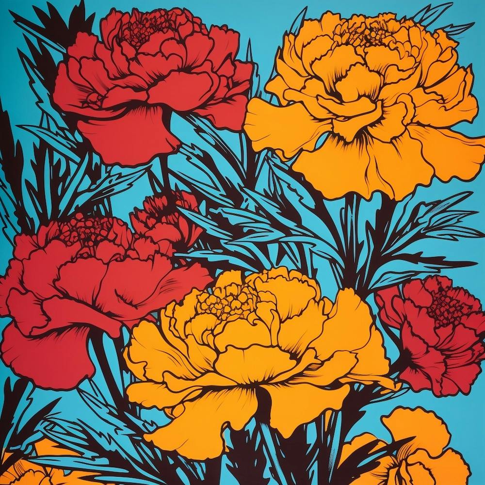 Marigold 2 Pop Art Illustration Square
