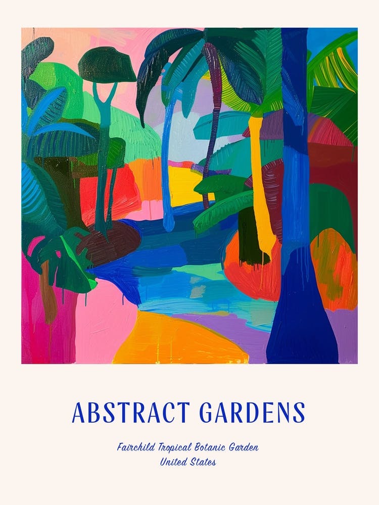 Colourful Gardens Fairchild Tropical Botanic Garden Usa 3 Blue Poster