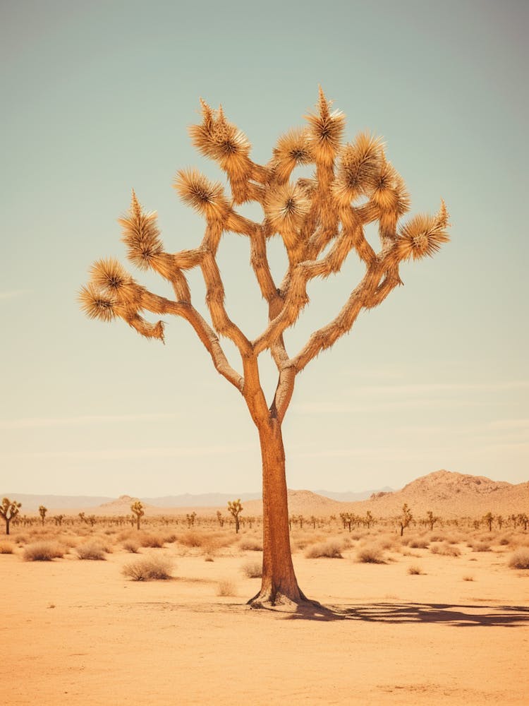 Photograph Of A Joshua Tree In A Sandy Desert 3