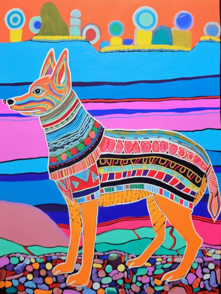 Maximalist Animal Painting Jackal 3