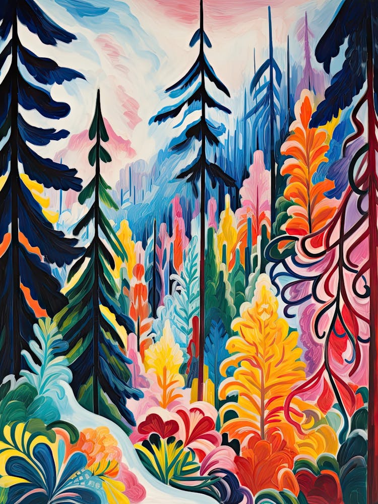 Winter Snow Snow Coniferous Forest Illustration 6