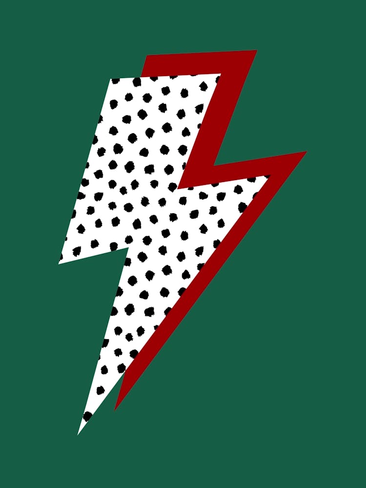 Spotty Lightning Bolt Red and Green