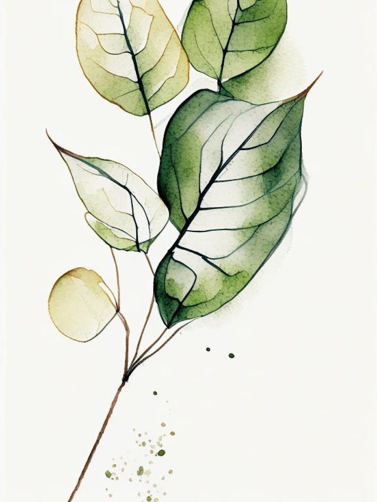 Wild Ginger Leaf Minimalist Watercolour 2