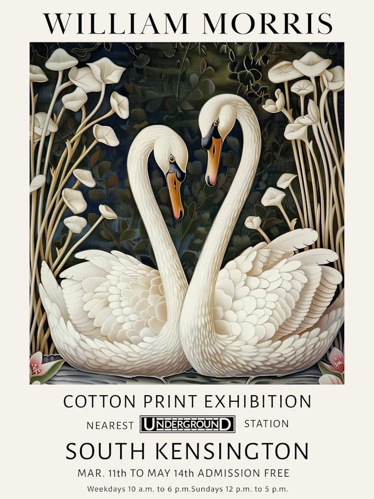 William Morris Swans Botanical