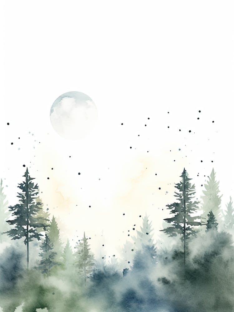 Watercolour Of Sherwood Forest   England 4