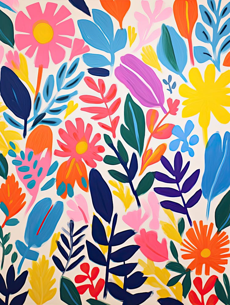 Flowers 50, Matisse style, Floral texture