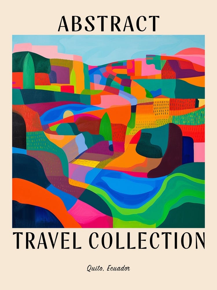 Abstract Travel Collection Poster Quito Ecuador 2
