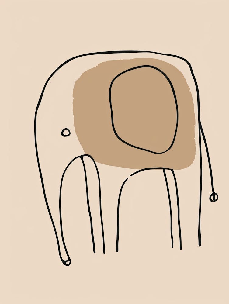Elefant - Boho, Linienkunst 18