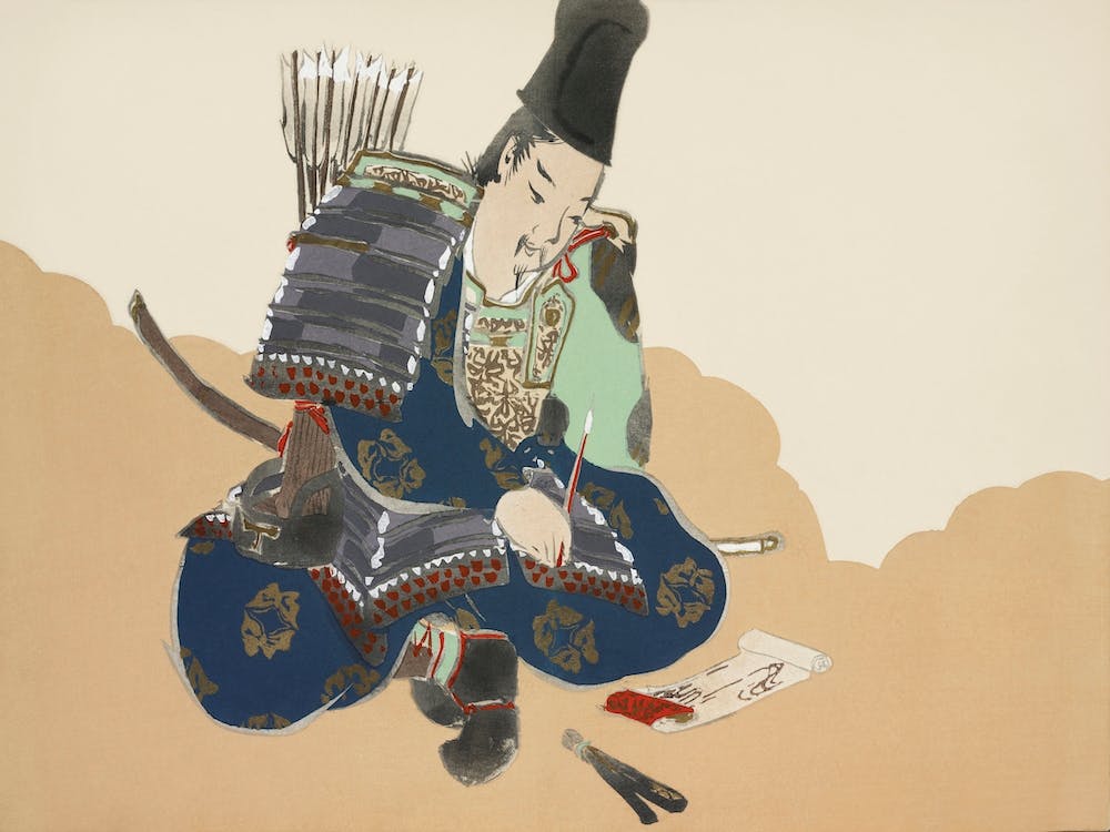 Samurai From Momoyogusa –Flowers Of A Hundred Generations (1909), Kamisaka Sekka