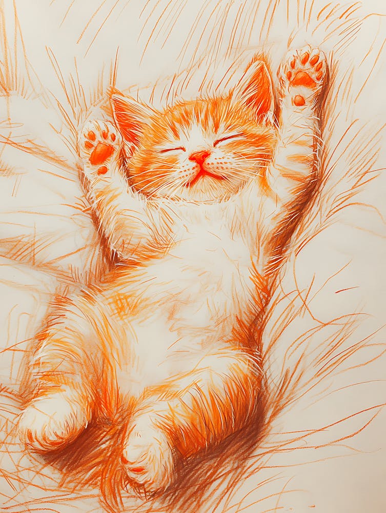 Orange Kitten Sleeping