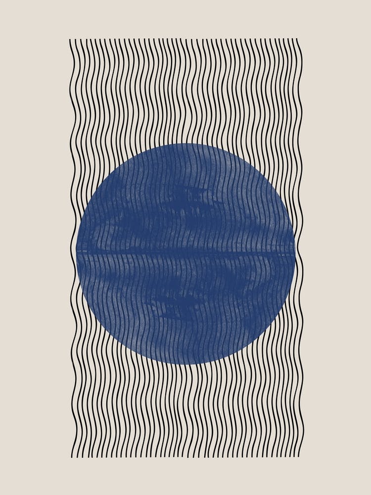 Blue Sun And Waves, Minimalistic