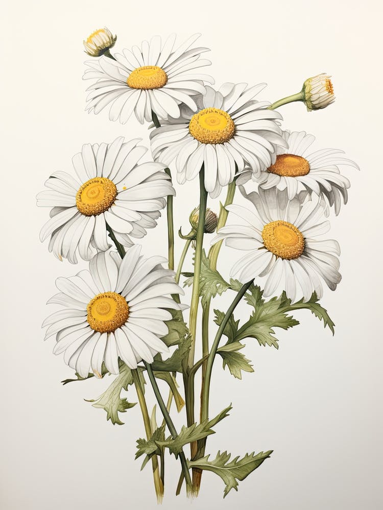 Daisies Flower Vintage Botanical 3