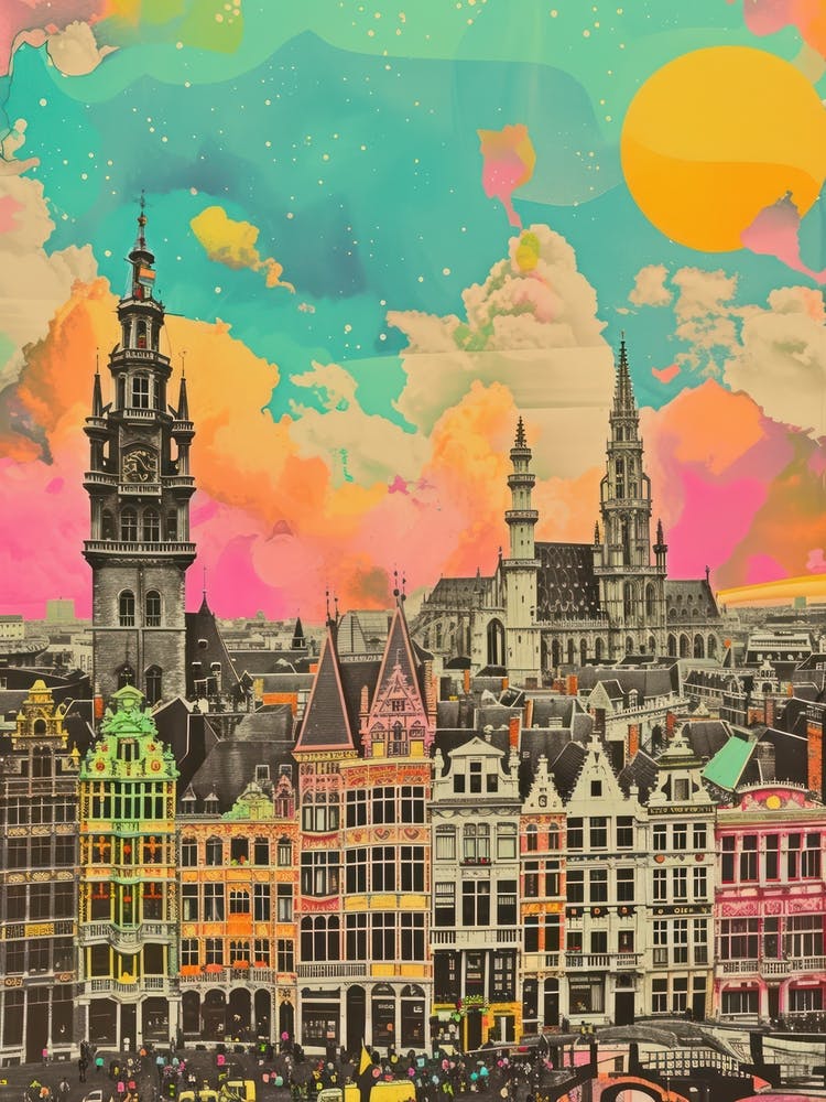 Belgium   Retro Collage Style 1