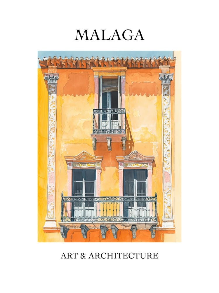 Malaga Travel And Architecture Poster 3
