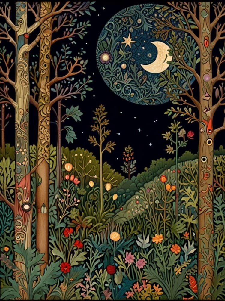 William Morris Moon In The Forest 27