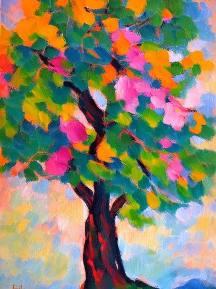 Paradise Tree 1 tree Abstract Block Colour