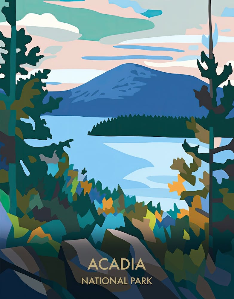 Acadia National Park Travel Poster Matisse Style 1