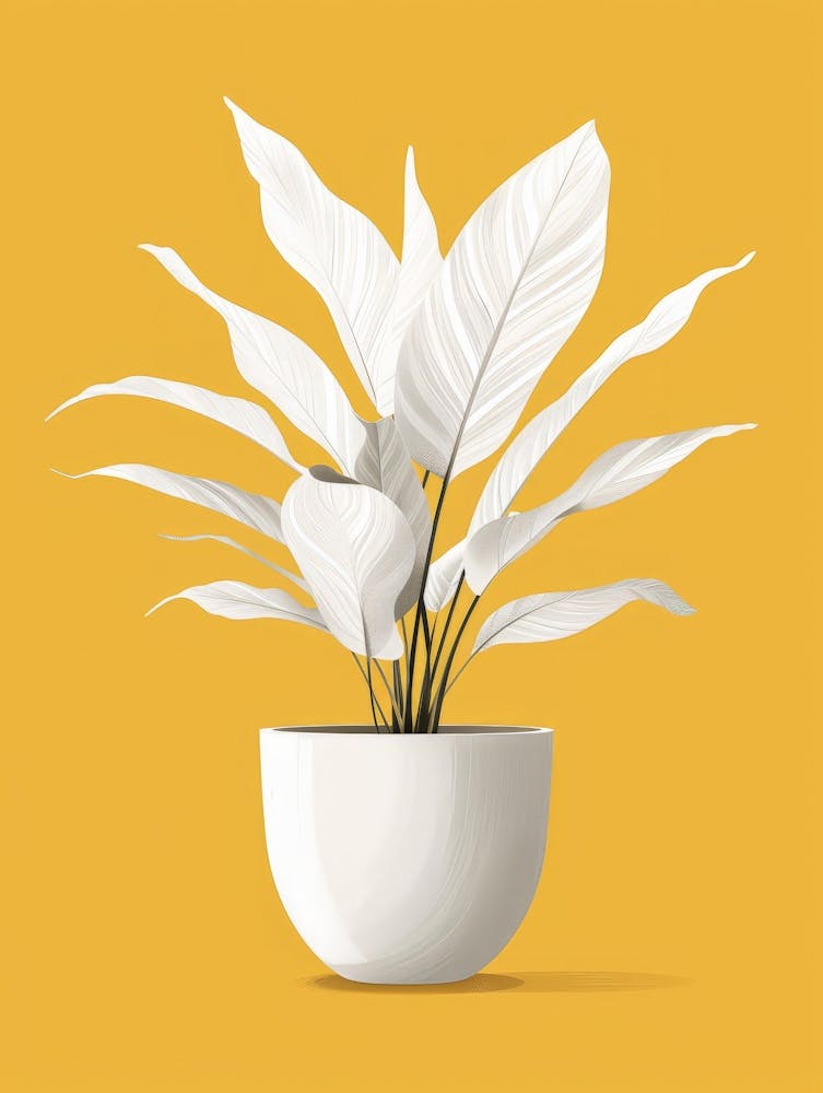 White Plant In A Pot