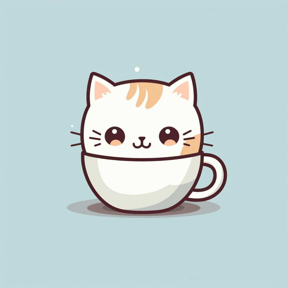 Cute Cat In A Cup