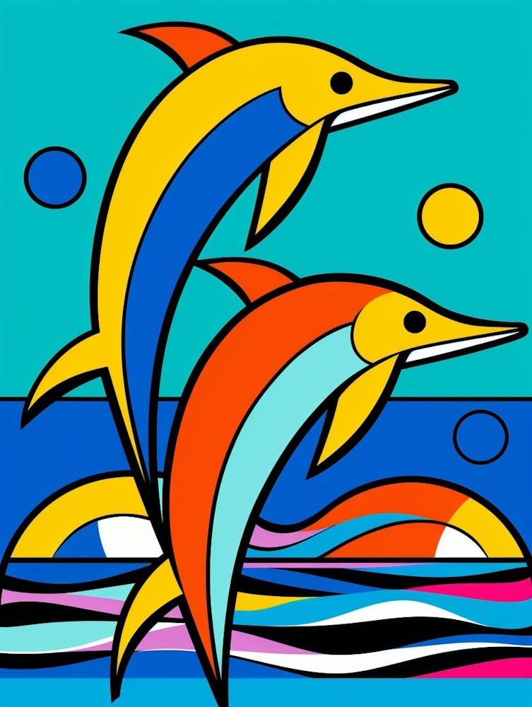 Dolphin Abstract Pop Art 6