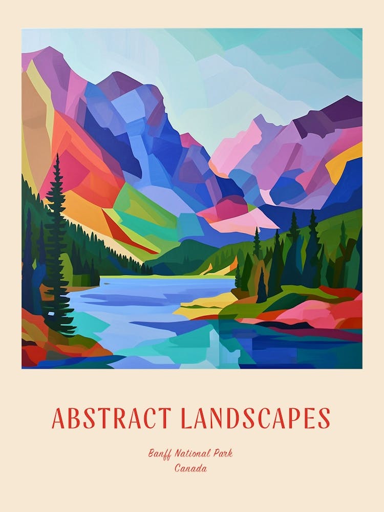 Colourful Abstract Banff National Park Canada 4 Poster