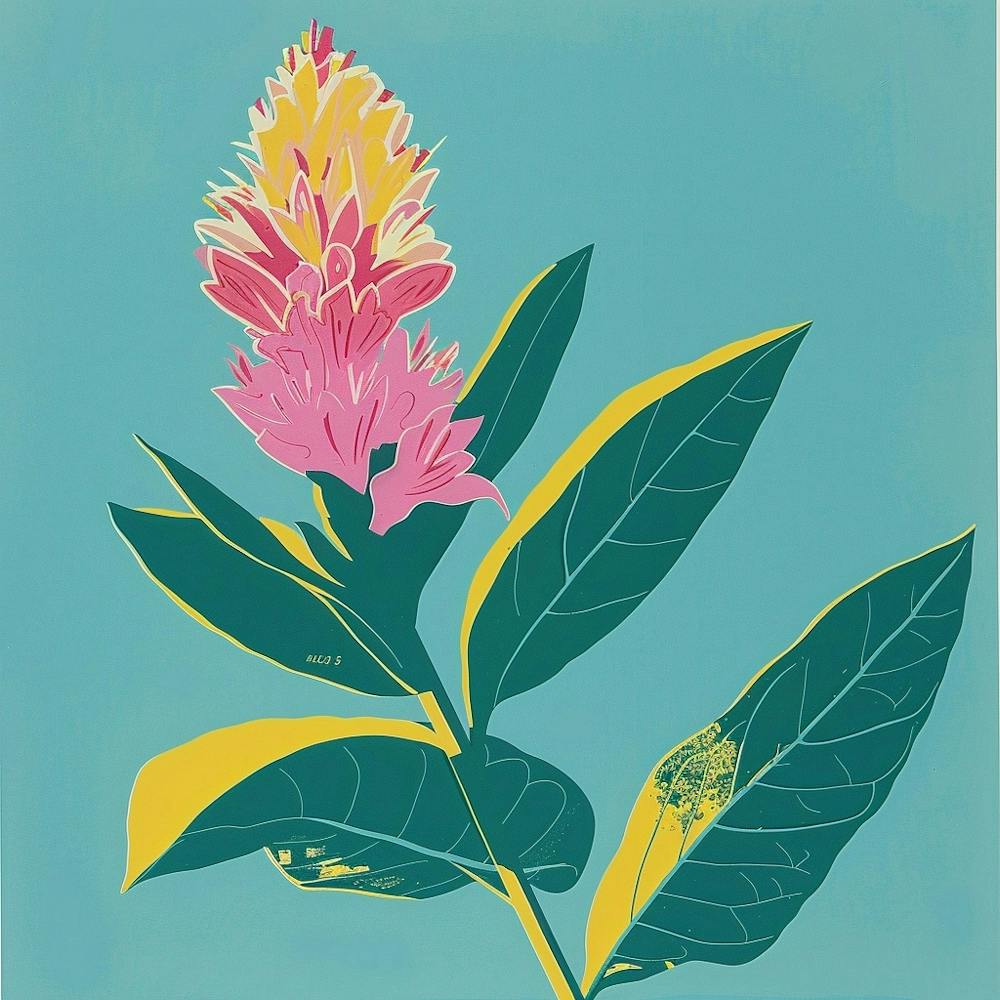 Celosia 1 Square Flower Illustration