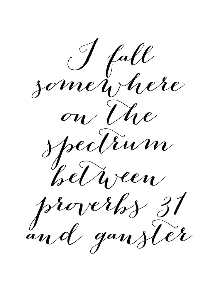 I Fall Somewhere On The Spectrum Between Proverbs 31 And Gangster
