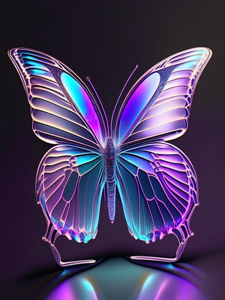 Butterfly Outline Holographic 1