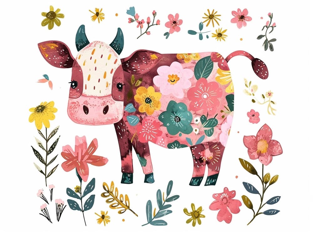 Little Floral Cow 4