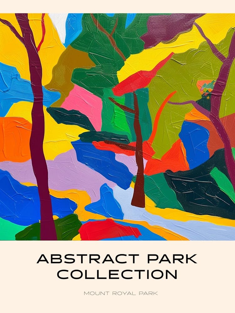 Abstract Park Collection Poster Mount Royal Park Montreal Canada 3
