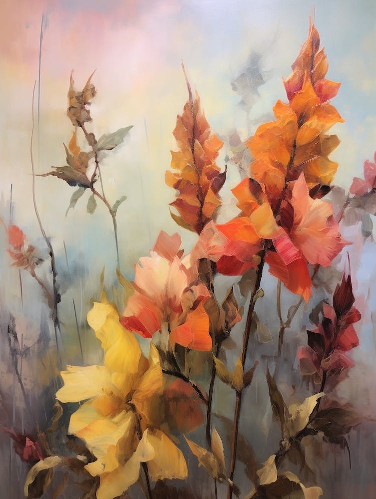 Fall Flower Painting Aconitum 3
