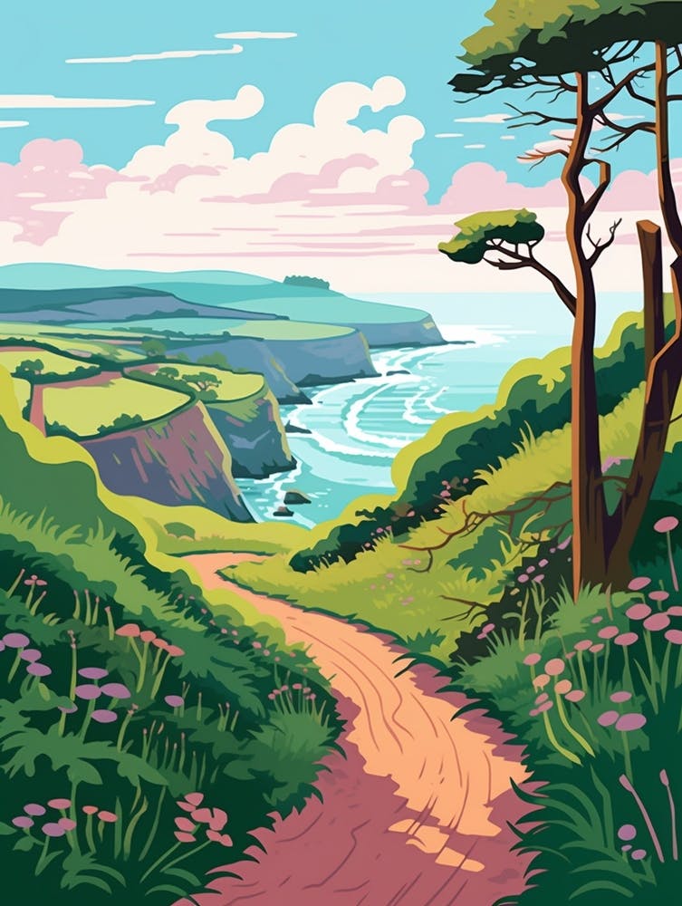 The Causeway Coast Way Northern Ireland 2 Hike Illustration