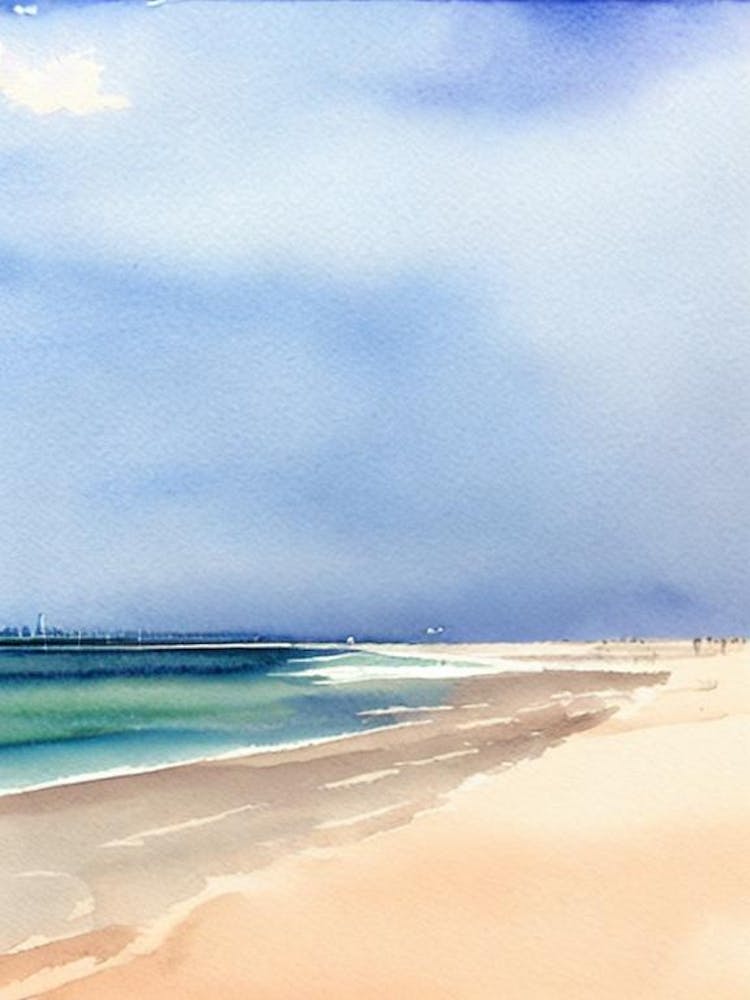 St Kilda Beach 2, Australia Watercolour