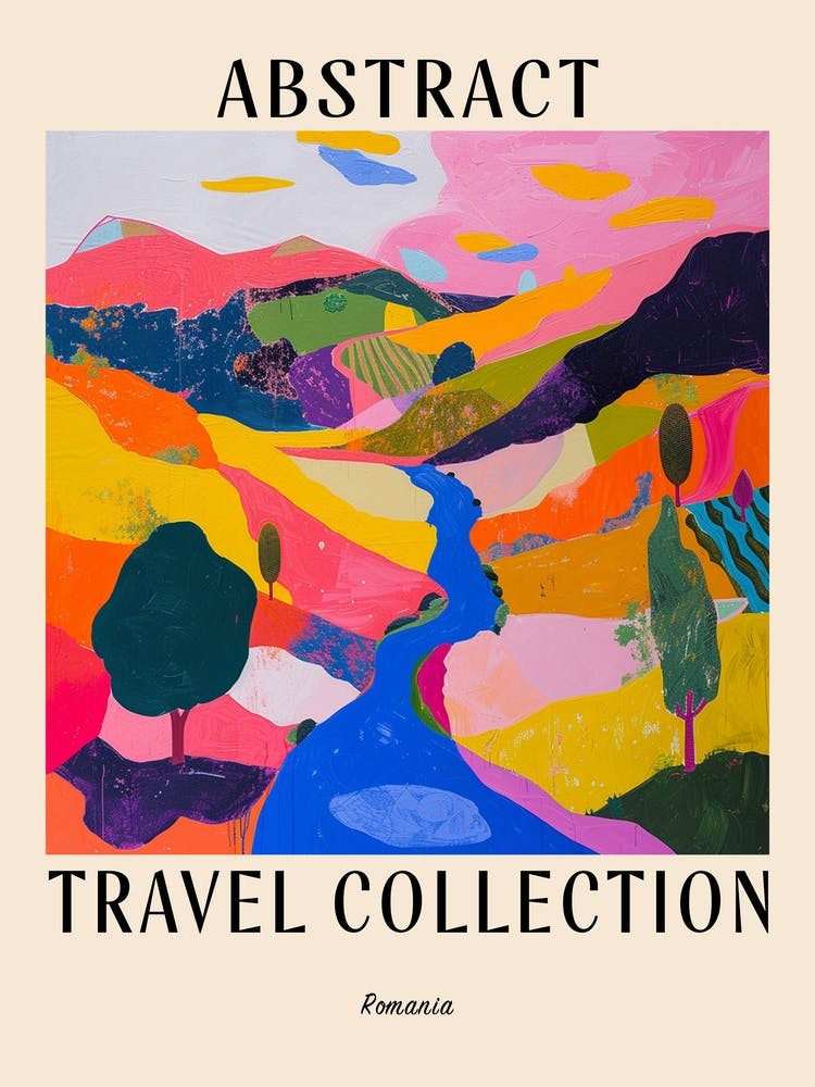 Abstract Travel Collection Poster Romania 2