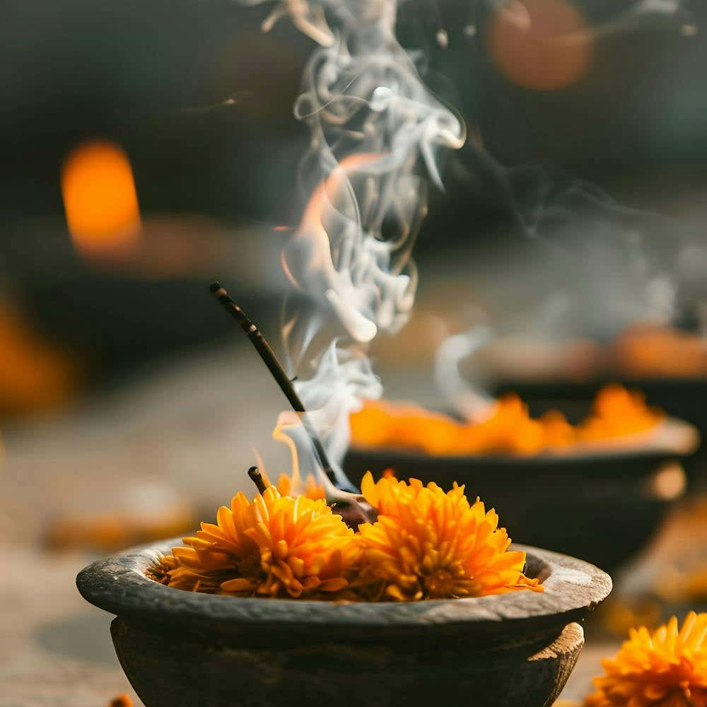 Incense Burning In A Bowl